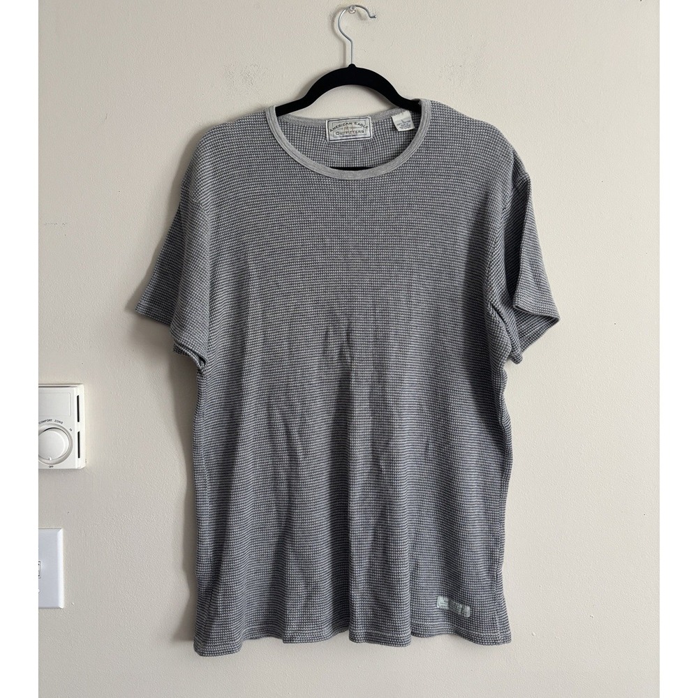 Vintage Y2K American Eagle Outfitters Mens Large T Shirt Gray Blue Grunge Cotton